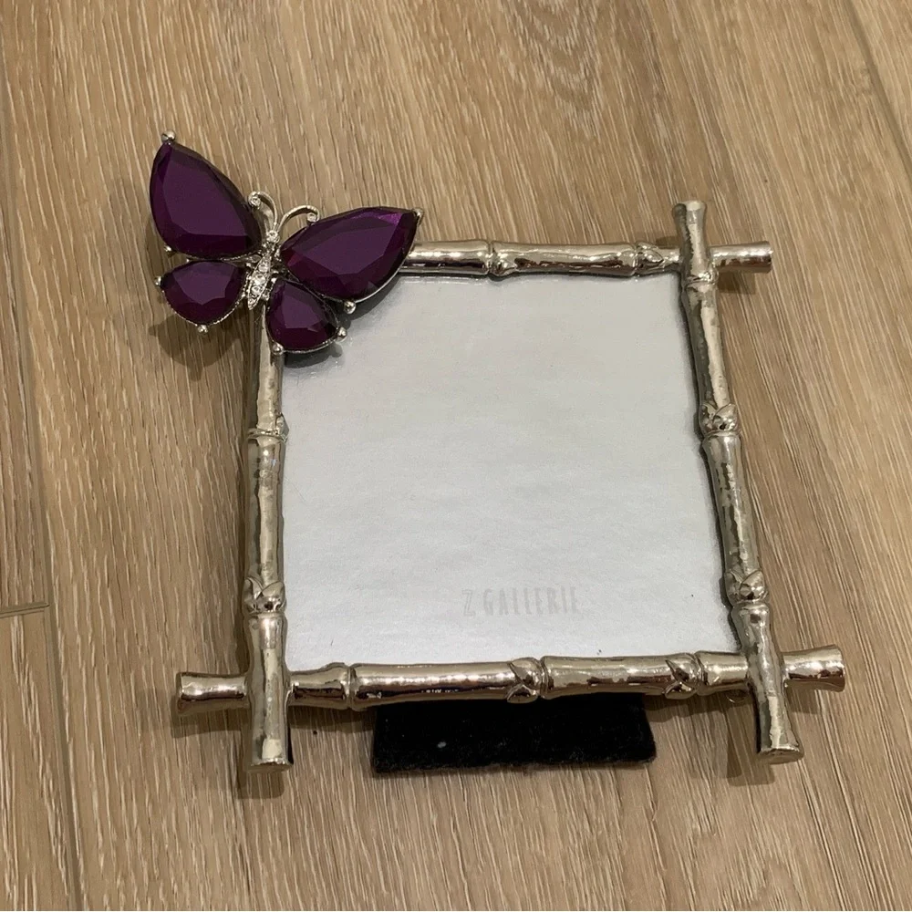 NEW - Silver & Purple Butterfly Frame by Z Gallerie